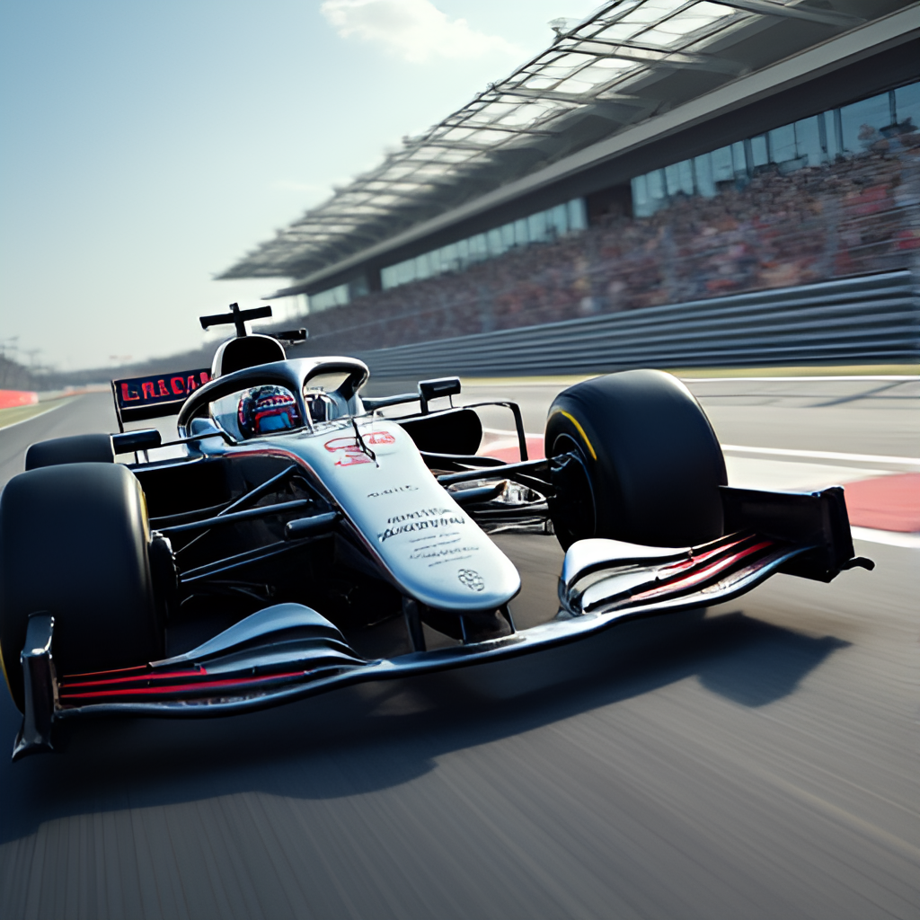 A close-up, dynamic shot of Andrea Kimi Antonelli driving a modern Formula 1 car during a test session, showing speed and focus.