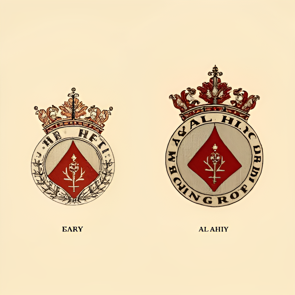 A historical image or illustration depicting the evolution of the Al Ahly club badge, perhaps showing the early design alongside the modern one, symbolizing its long history.